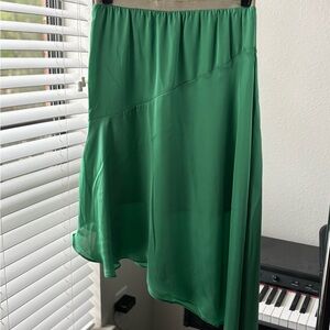 leifsdottir Green Asymmetrical Silk-Blend Skirt